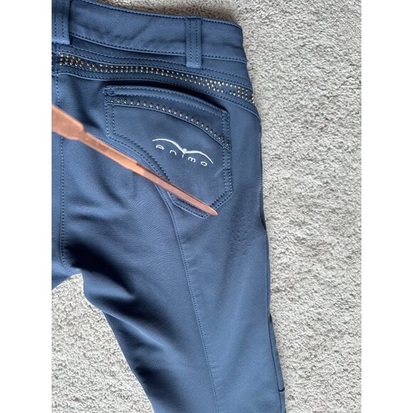 Animo Made in Italy Rhinestone Riding Breeches Pants Blue Size US 24 Small - Picture 10 of 16
